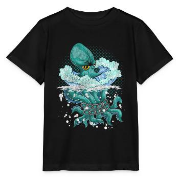 Oktopus - Stanley/Stella Kinder T-Shirt MINI CREATOR  - Schwarz - Vorne - Mikhail (115cm)
