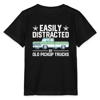Facilement distraire par les vieux pick-up voitures de collection - T-shirt bio MINI CREATOR Stanley/Stella Enfant - noir - Devant - Mikhail (115cm)