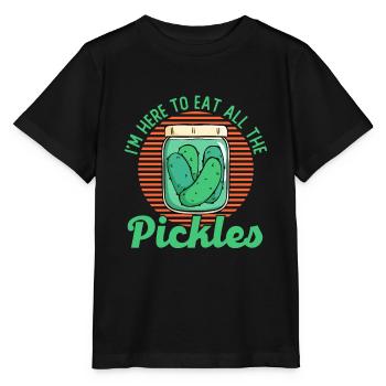 Ich bin hier, um alle Gurken zu essen Gurke - Stanley/Stella Kinder T-Shirt MINI CREATOR  - Schwarz - Vorne - Mikhail (115cm)
