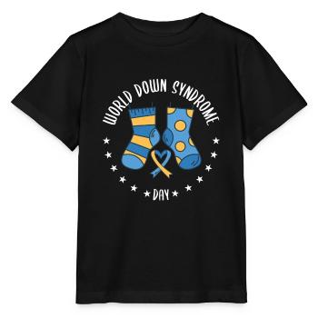 Welt-Down-Syndrom-Tag | Down-Syndrom Bewusstsein - Stanley/Stella Kinder T-Shirt MINI CREATOR  - Schwarz - Vorne - Mikhail (115cm)
