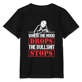 Funny Welder Wenn die Haube fällt, hört der BS auf - Stanley/Stella Kinder T-Shirt MINI CREATOR  - Schwarz - Vorne - Mikhail (115cm)