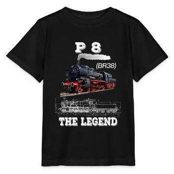Locomotive à vapeur locomotive à vapeur P8 la légende - T-shirt bio MINI CREATOR Stanley/Stella Enfant - noir - Devant - Mikhail (115cm)