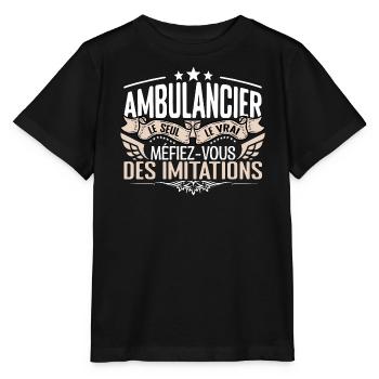 Ambulancier le seul Ambulancier le vrai Ambulancie - T-shirt bio MINI CREATOR Stanley/Stella Enfant - noir - Devant - Mikhail (115cm)