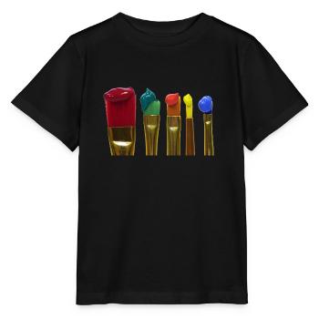 brosse - T-shirt bio MINI CREATOR Stanley/Stella Enfant - noir - Devant - Mikhail (115cm)