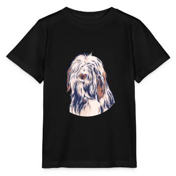lustiger haariger Hundekopf - Stanley/Stella Kinder T-Shirt MINI CREATOR  - Schwarz - Vorne - Mikhail (115cm)