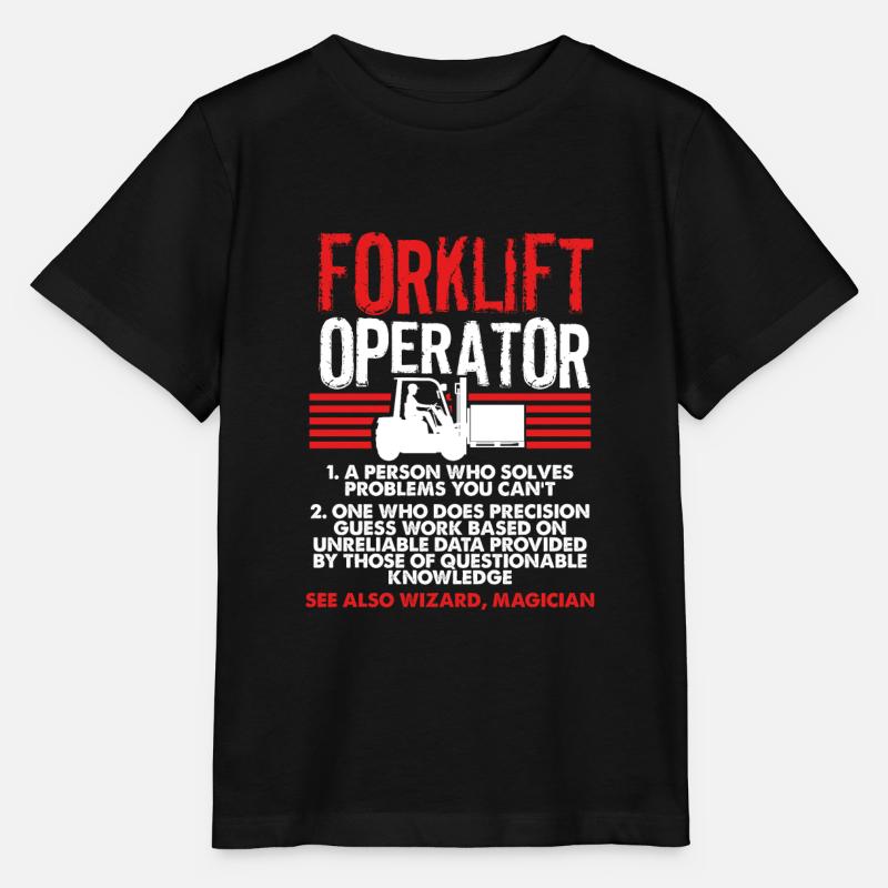Forklift Operator Definition Forklift Driver - Stanley/Stella MINI CREATOR Kids’ T-Shirt - black