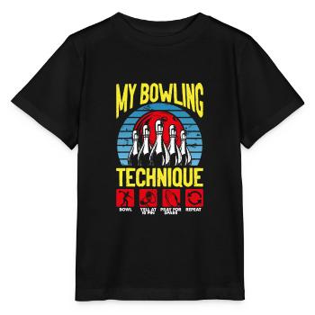My Bowling Technique Bowling Lover Drôle Bowling - T-shirt bio MINI CREATOR Stanley/Stella Enfant - noir - Devant - Mikhail (115cm)
