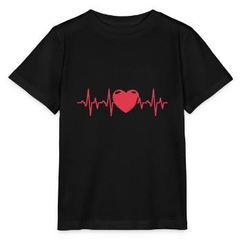 Heartbeat Love Lifeline Heartbeat - Stanley/Stella MINI CREATOR Kids’ T-Shirt - black - Front - Mikhail (115cm)