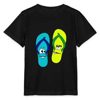 Cool FitFlops Funny flip flops - Stanley/Stella MINI CREATOR Kids’ T-Shirt - black - Front - Mikhail (115cm)
