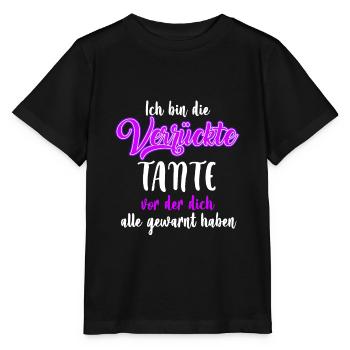 I am the crazy aunt - Stanley/Stella MINI CREATOR Kids’ T-Shirt - black - Front - Mikhail (115cm)