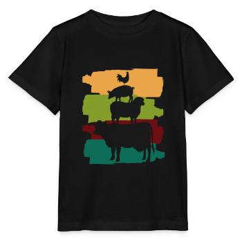 Musiciens de Brême à la ferme - T-shirt bio MINI CREATOR Stanley/Stella Enfant - noir - Devant - Mikhail (115cm)