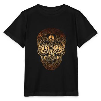 Peace skull - Stanley/Stella MINI CREATOR Kids’ T-Shirt - black - Front - Mikhail (115cm)