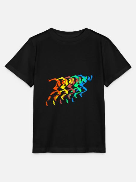 Leichtathletik Läufer Bunt Sprinter - Stanley/Stella Kinder T-Shirt MINI CREATOR - Schwarz