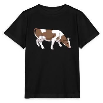 Kuh mit braunen Flecken - Stanley/Stella Kinder T-Shirt MINI CREATOR  - Schwarz - Vorne - Mikhail (115cm)