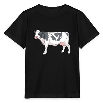 Comic Kuh mit flecken - Stanley/Stella Kinder T-Shirt MINI CREATOR  - Schwarz - Vorne - Mikhail (115cm)