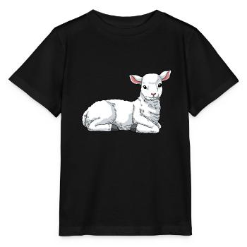 Lamb sheep domestic sheep - Stanley/Stella MINI CREATOR Kids’ T-Shirt - black - Front - Mikhail (115cm)