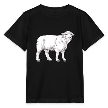 Drawn domestic sheep - Stanley/Stella MINI CREATOR Kids’ T-Shirt - black - Front - Mikhail (115cm)