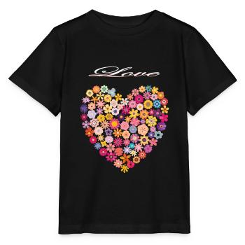 Cœur de fleur - T-shirt bio MINI CREATOR Stanley/Stella Enfant - noir - Devant - Mikhail (115cm)