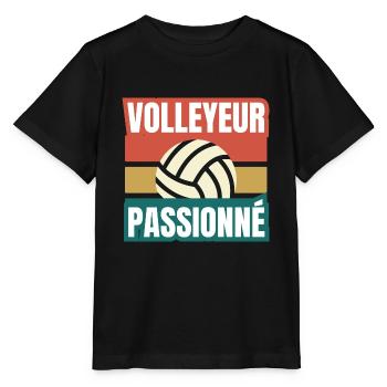volleyeur passionné - T-shirt bio MINI CREATOR Stanley/Stella Enfant - noir - Devant - Mikhail (115cm)
