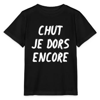 chut je dors encore - T-shirt bio MINI CREATOR Stanley/Stella Enfant - noir - Devant - Mikhail (115cm)