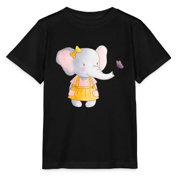 Elefanten Familie Mama Baby T-Shirt - Stanley/Stella Kinder T-Shirt MINI CREATOR  - Schwarz - Vorne - Mikhail (115cm)