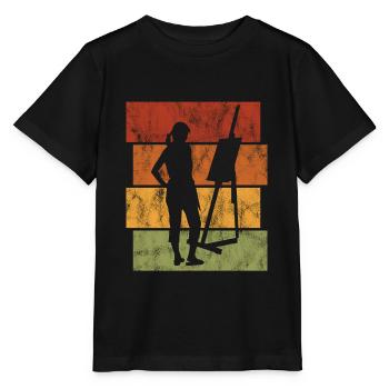 Kunst Künstler Künstlerin Malerei Malerin Retro - Stanley/Stella Kinder T-Shirt MINI CREATOR  - Schwarz - Vorne - Mikhail (115cm)