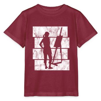 art peintre artiste artiste peinture rétro - T-shirt bio MINI CREATOR Stanley/Stella Enfant - bordeaux - Devant - Kain (125cm)