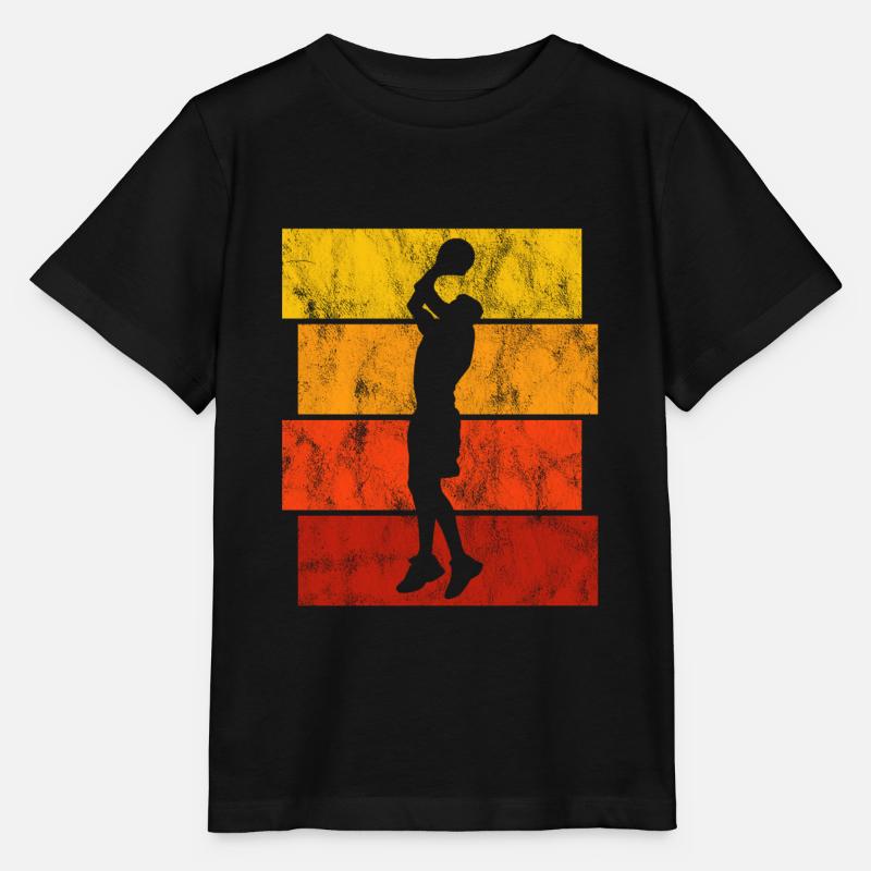 Basket-ball basket-ball basketteur rétro - T-shirt bio MINI CREATOR Stanley/Stella Enfant - noir