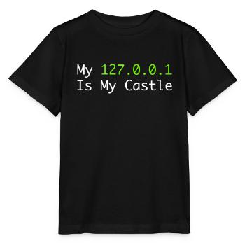 My 127.0.0.0.1 Is My Castle - T-shirt bio MINI CREATOR Stanley/Stella Enfant - noir - Devant - Mikhail (115cm)