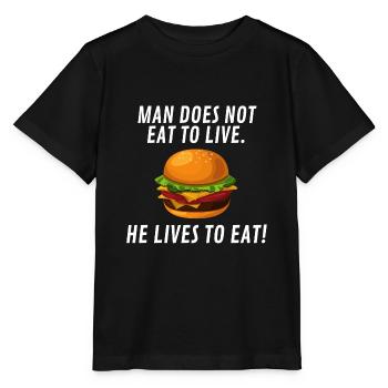Eating - Stanley/Stella MINI CREATOR Kids’ T-Shirt - black - Front - Mikhail (115cm)
