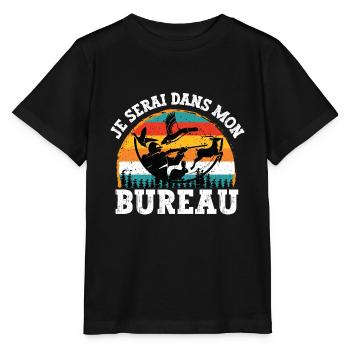 je serai dans mon bureau - T-shirt bio MINI CREATOR Stanley/Stella Enfant - noir - Devant - Mikhail (115cm)
