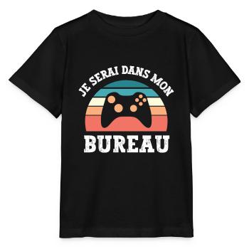 je serai dans mon bureau - T-shirt bio MINI CREATOR Stanley/Stella Enfant - noir - Devant - Mikhail (115cm)