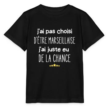 j'ai pas choisi d'être marseillaise - T-shirt bio MINI CREATOR Stanley/Stella Enfant - noir - Devant - Mikhail (115cm)