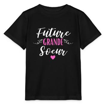 Future grande soeur annoncez votre grossesse - T-shirt bio MINI CREATOR Stanley/Stella Enfant - noir - Devant - Mikhail (115cm)