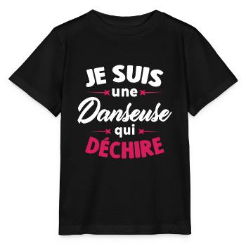 Je Suis Une Danseuse Qui Déchire - T-shirt bio MINI CREATOR Stanley/Stella Enfant - noir - Devant - Mikhail (115cm)