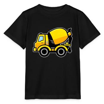 Yellow Concrete Mixer - Stanley/Stella MINI CREATOR Kids’ T-Shirt - black - Front - Mikhail (115cm)