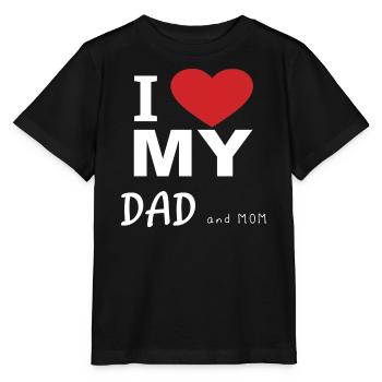 I Love my Dad and Mom - Stanley/Stella Kinder T-Shirt MINI CREATOR  - Schwarz - Vorne - Mikhail (115cm)