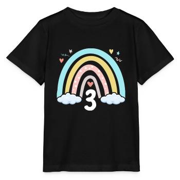 3ème anniversaire Fille Arc-en-ciel Boho - T-shirt bio MINI CREATOR Stanley/Stella Enfant - noir - Devant - Mikhail (115cm)