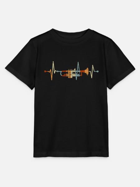 Trompete Herzschlag Musiker Trompeter Blasmusik - Stanley/Stella Kinder T-Shirt MINI CREATOR - Schwarz