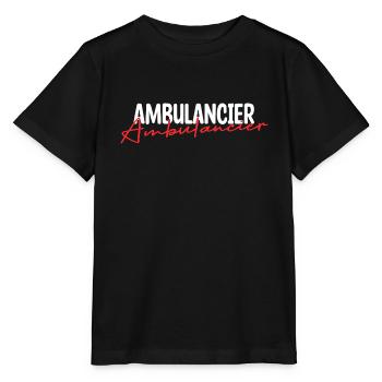 Ambulancier. - T-shirt bio MINI CREATOR Stanley/Stella Enfant - noir - Devant - Mikhail (115cm)