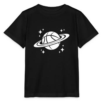 Basketball im Weltall Umlaufbahn Basketballspieler - Stanley/Stella Kinder T-Shirt MINI CREATOR  - Schwarz - Vorne - Mikhail (115cm)