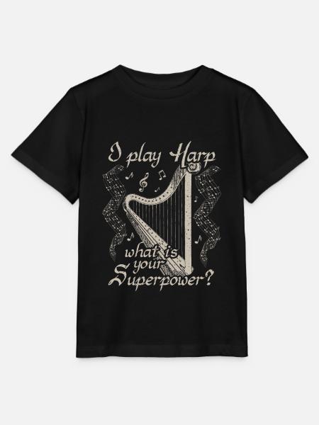 Harfe Harfenspielerin Harfenspieler Geschenk - Stanley/Stella Kinder T-Shirt MINI CREATOR - Schwarz