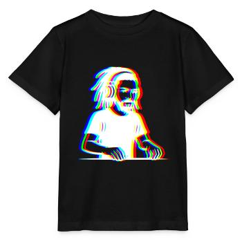 EDM - DJ - Glitch Rave Stil - Stanley/Stella Kinder T-Shirt MINI CREATOR  - Schwarz - Vorne - Mikhail (115cm)