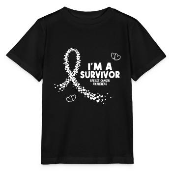 Je suis un survivant du cancer du sein - T-shirt bio MINI CREATOR Stanley/Stella Enfant - noir - Devant - Mikhail (115cm)