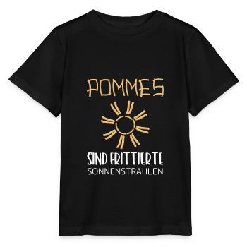 Pommes sind frittierte Sonnenstrahlen - Stanley/Stella Kinder T-Shirt MINI CREATOR  - Schwarz - Vorne - Mikhail (115cm)