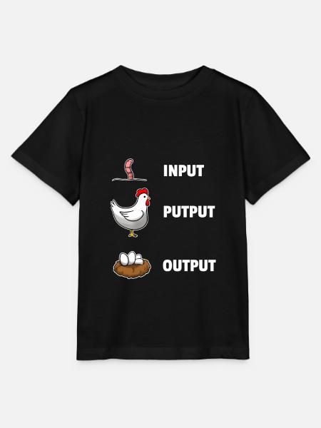 Input Putput Output Hühner Informatik - Stanley/Stella Kinder T-Shirt MINI CREATOR  - Schwarz
