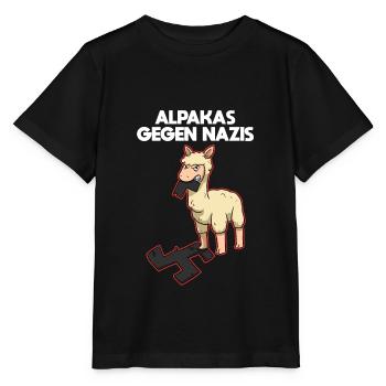 Alpakas gegen Nazis - Stanley/Stella Kinder T-Shirt MINI CREATOR  - Schwarz - Vorne - Mikhail (115cm)
