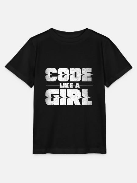 Code Girl Women Woman Power Feminist Female Nerd - Stanley/Stella Kinder T-Shirt MINI CREATOR  - Schwarz