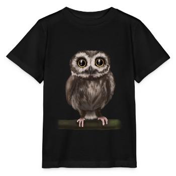 Uhu Eule - Stanley/Stella Kinder T-Shirt MINI CREATOR  - Schwarz - Vorne - Mikhail (115cm)