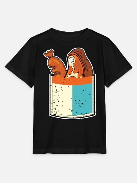 Grillparty Geschenk Fleisch Brusttasche Grillen - Stanley/Stella Kinder T-Shirt MINI CREATOR  - Schwarz